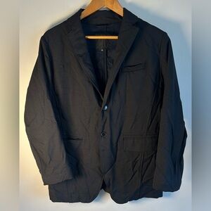 Pas de Calais Men's Blazer Sport Jacket Size 40 Black Wrinkle Treatment Japan